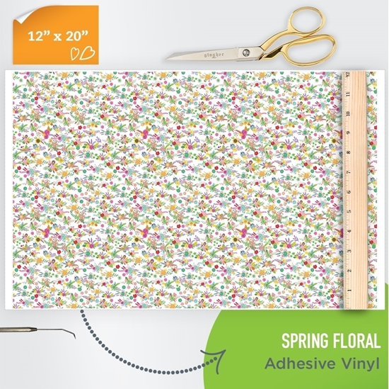 Picture of Happy Face Pattern Adhesive Vinyl - Spring Floral